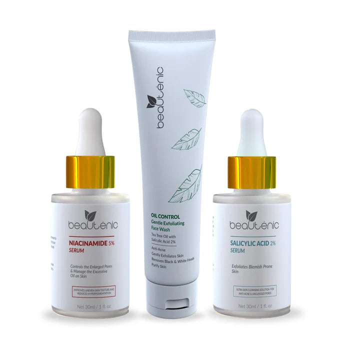 Acne Prone Kit - Beautenic Serums - Salicylic Acid + Niacinamide + Oil Control Facewash