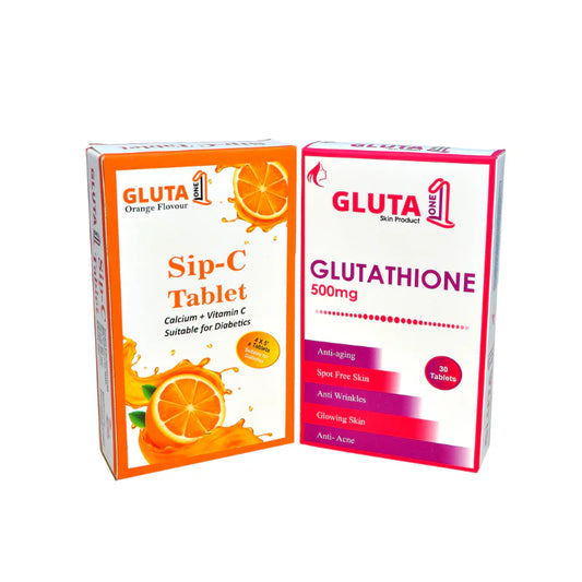 Gluta One + Vitamin C - Glutathion Tablets - Full Body Whitening