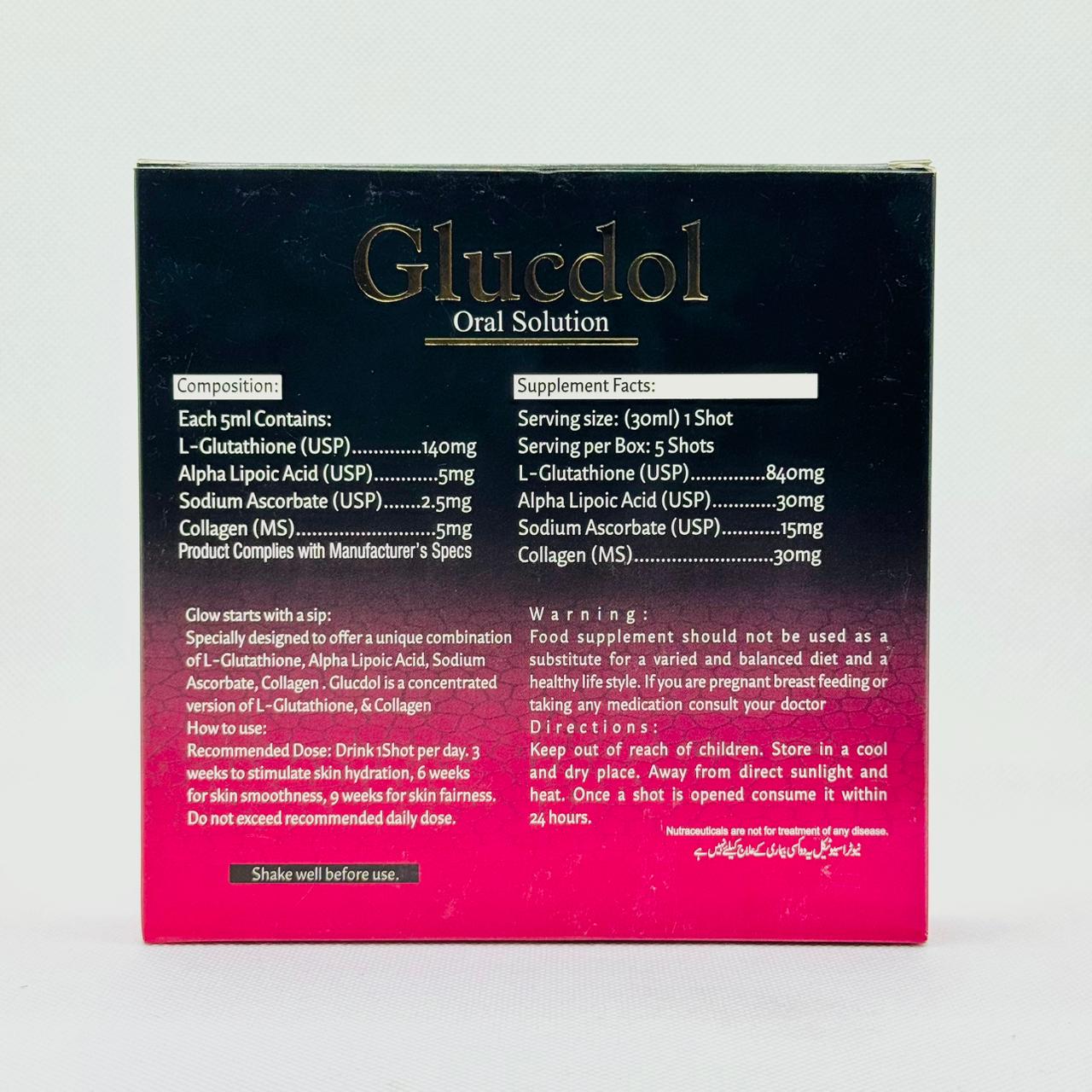 Glucdol Oral Solution 6-12 Packs - Glutathione 840mg