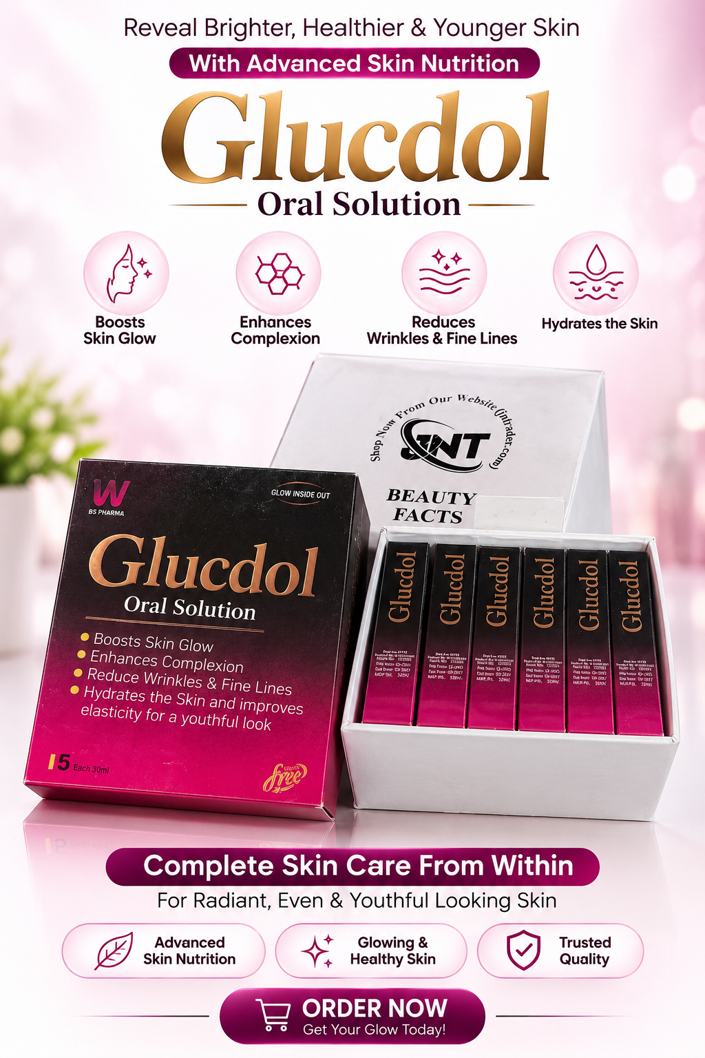 Glucdol 1 Month ( 30 Oral Shots ) 6 Packs of 5 Oral Each Pack